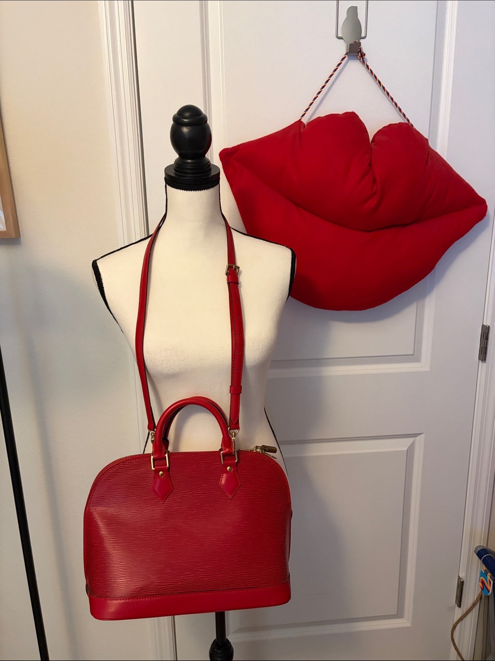 Louis Vuitton Vintage Alma Epi Leather Red